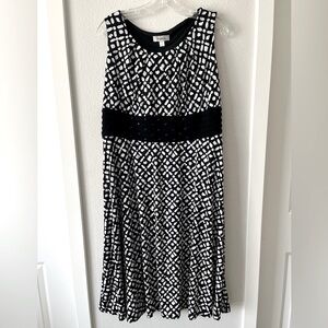 Chico's Black and White Geometric Dress